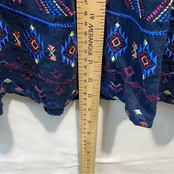 Rock & Roll Fairy Cowgirl Deep Blue Embroidered Western Top medium - Picture 13 of 14